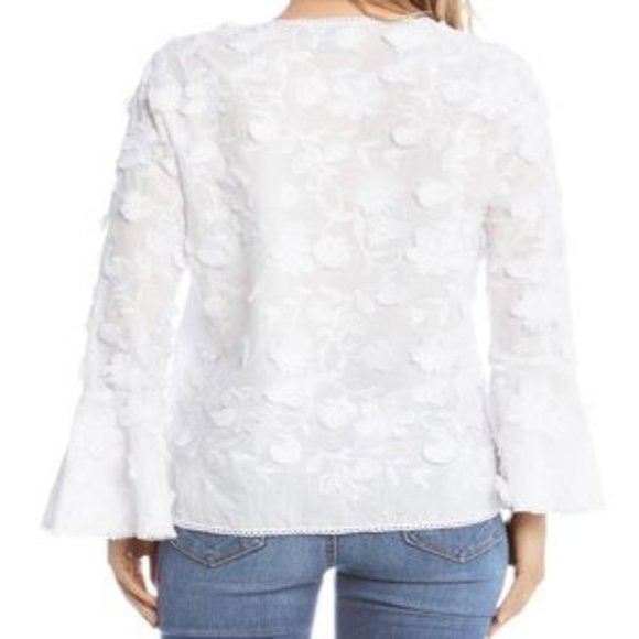 Karen Kane White Floral Blouse - Picture 10 of 11